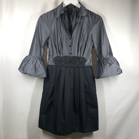 BCBG MaxAzria dress gray and black waist - Picture 2 of 11